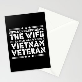 Never Underestimate Vietnam Veteran Wife Stationery Card