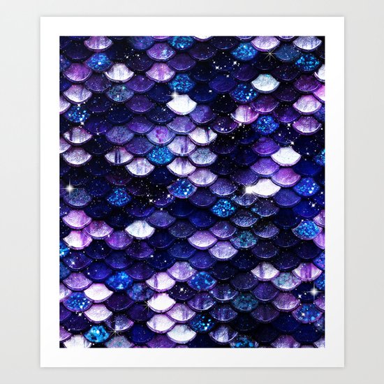 Mermaid Glitter Scales Art Print