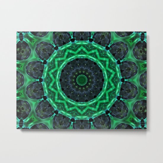 Green Mandala Metal Print
