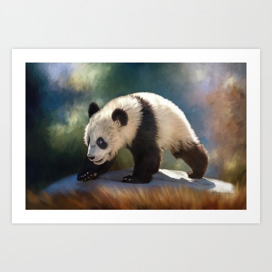 Cute panda bear baby Art Print