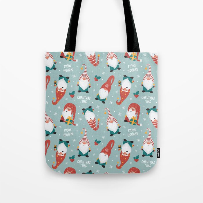 Christmas gnomes pattern Tote Bag