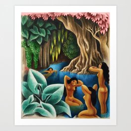 Bathing in the River by Miguel Covarrubias Art Print