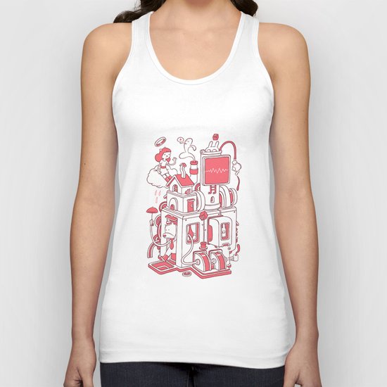 Red house Unisex Tank Top