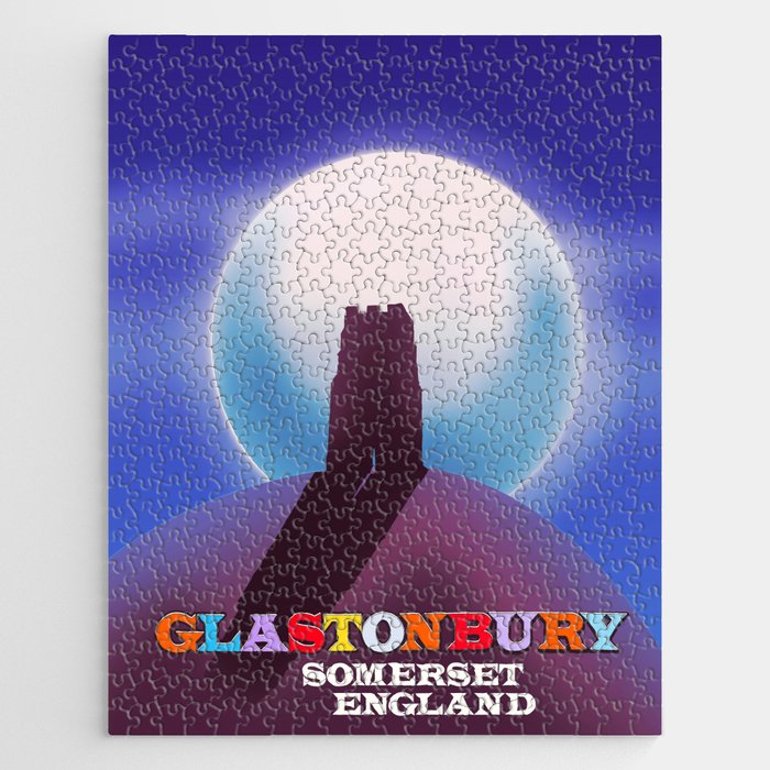 Glastonbury Tor travel poster Jigsaw Puzzle