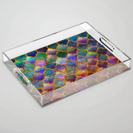 Moroccan tile pattern Acrylic Tray