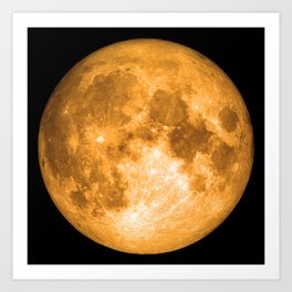 orange full moon Art Print