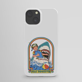 Stay Positive Shark Attack Vintage Retro Comedy Funny iPhone Case