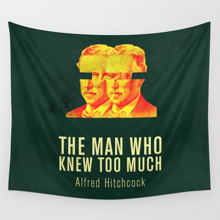 MAN WHO KNEW TO MUCH - Hitchcok Poster Wall Tapestry