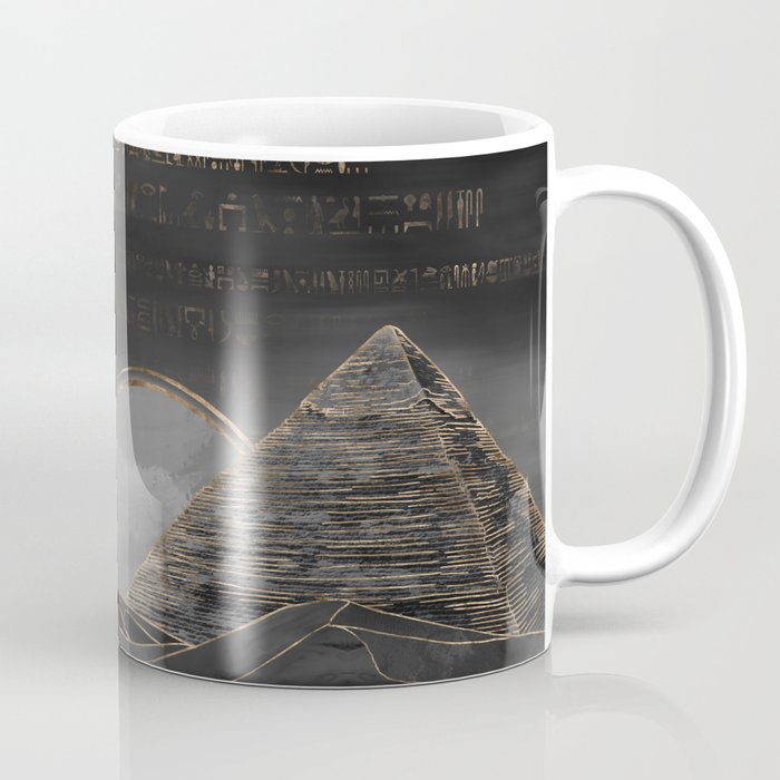 Egyptian Pyramids Abstract Watercolor and Gold Coffee Mug