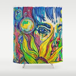 Melancholy Bubbly W/ A Side of Uncertainty Shower Curtain