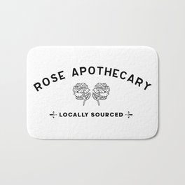 Rose apothecary locally sourced roses minimalist funny design gift. Rosebud motel. Bath Mat