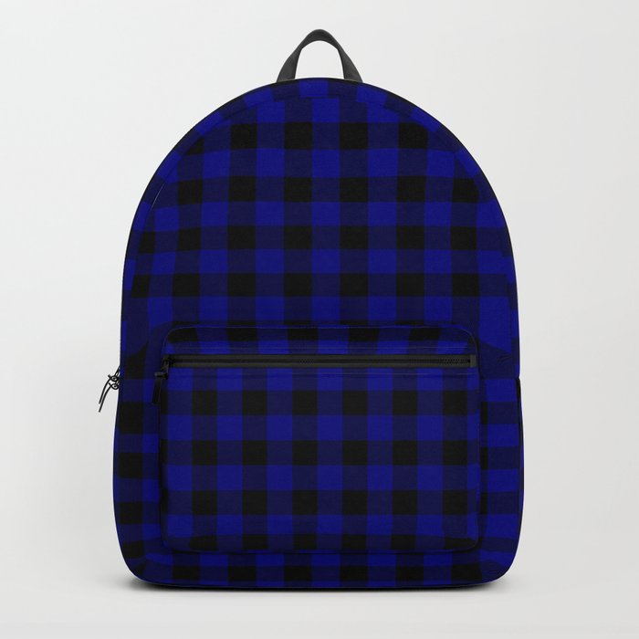 blue plaid backpack