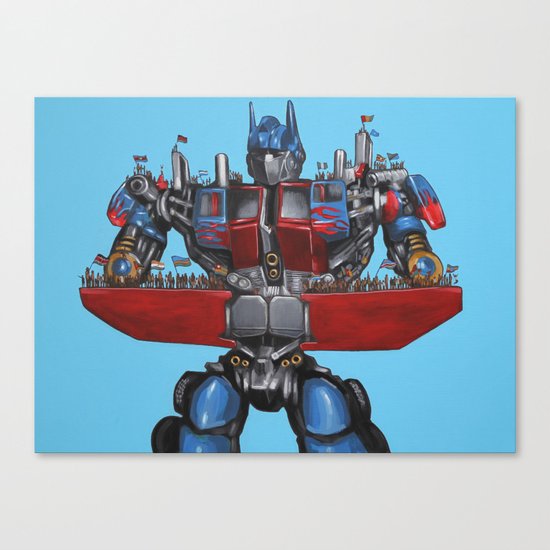 Optimus Prime Saves African Orphans - Transformers Canvas Print