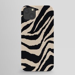 Zebra Animal Print Black and off White Pattern iPhone Case