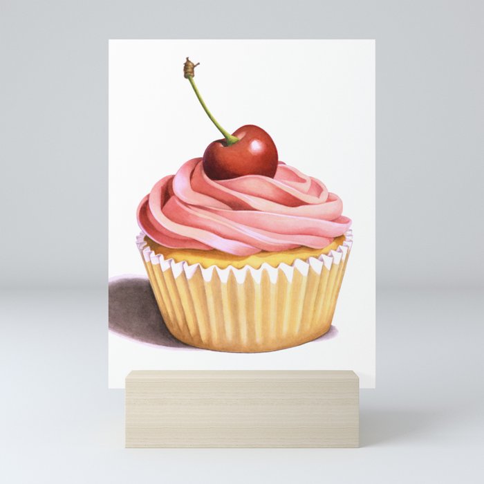 Perfect Pink Cupcake Mini Art Print