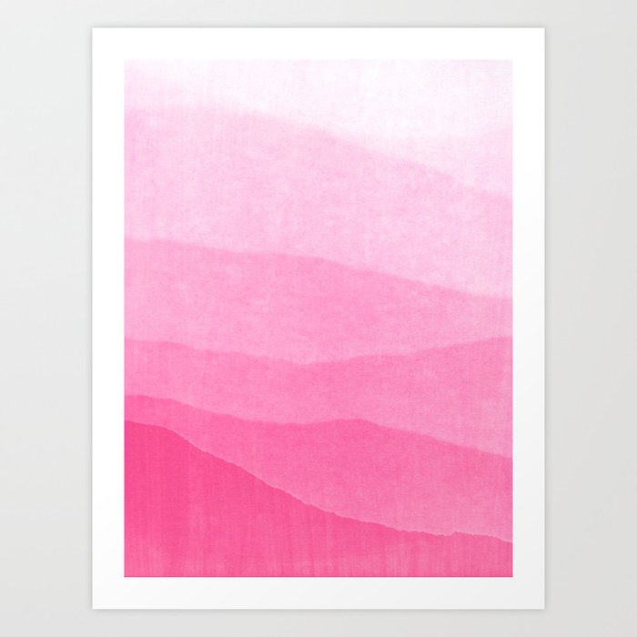 Pink Ombre Mountains Art Print