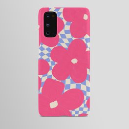 'Picnic Tea' - 70s Daisy Flowers over Plaid Checker Android Case
