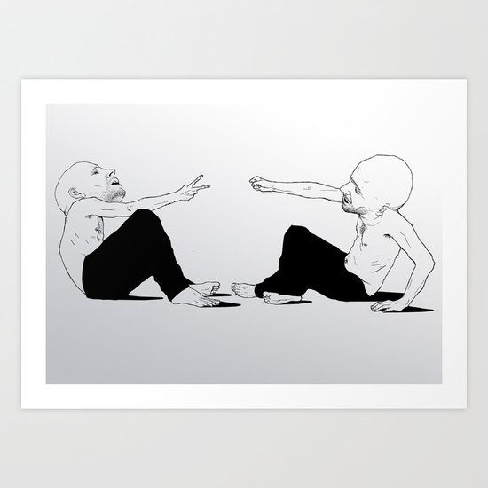 rock beats scissors Art Print