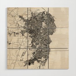 Maracaibo, Venezuela - City Map Painting Wood Wall Art