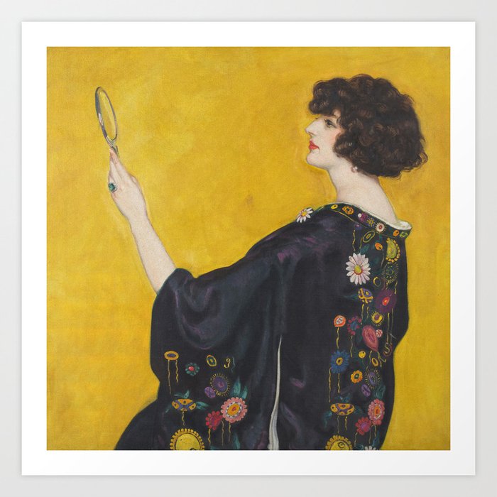 Woman in Kimono, Vintage Wall Art Art Print