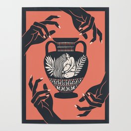 Greek Goddess in Orange Poster