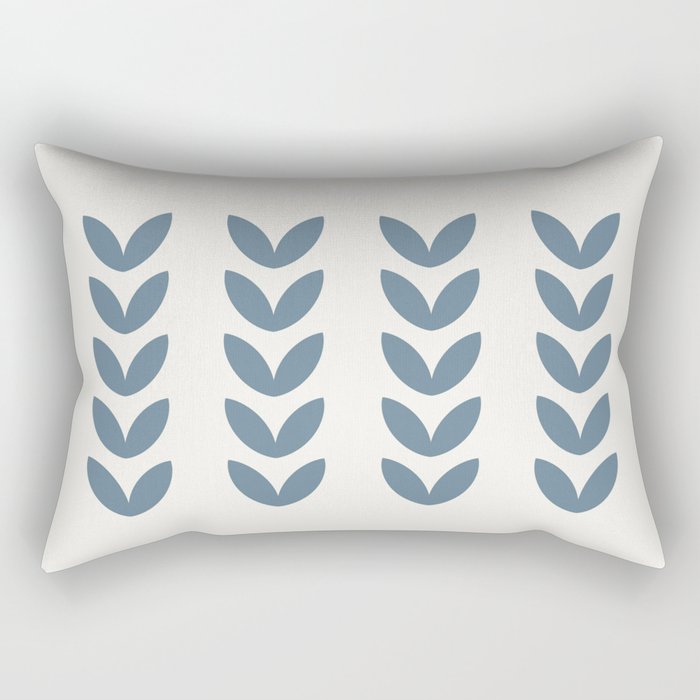 Leaf Pattern Pastel Blue - Scandinavian Rectangular Pillow