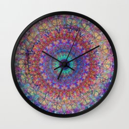 Colorful Vibrant Art - Life Glow Mandala Wall Clock