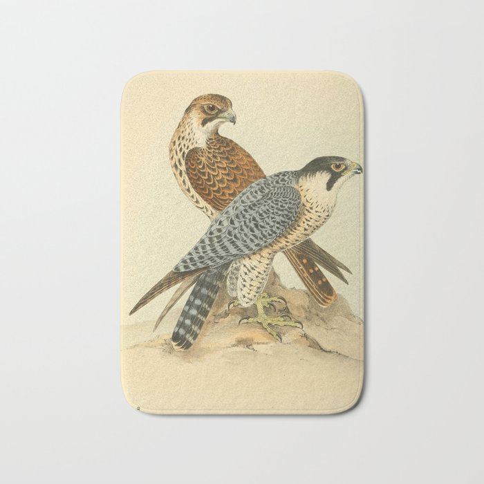 Peregrine Falcon by Henry Leonard Meyer, 1853 (benefitting The Nature Conservancy) Bath Mat