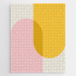 Cheerful Pink + Yellow Arches Jigsaw Puzzle