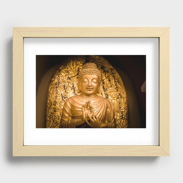 Gold Buddha Statue  Recessed Framed Print