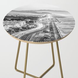 Ocean Beach Drive Black and White Side Table
