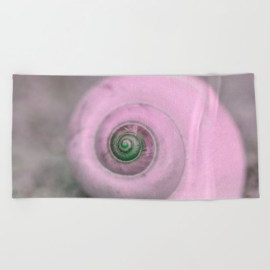 Dream of last summer III - Snail shell in pink on #Society6 Beach Towel