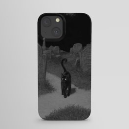 Black Cat On The Cemetry iPhone Case