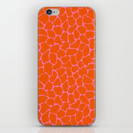 Vintage Giraffe Print Orange Pink iPhone Skin
