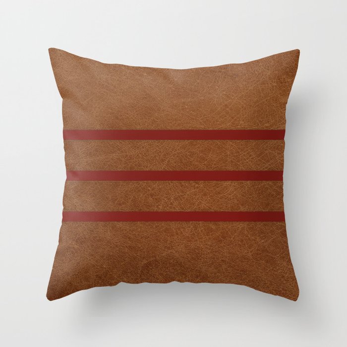 Scandinavian Modern Vintage Faux Leather Throw Pillow by All