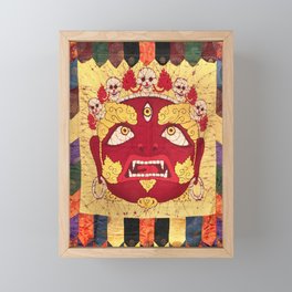 Tibetan Thangka Wrathful Deity Mahakala Framed Mini Art Print