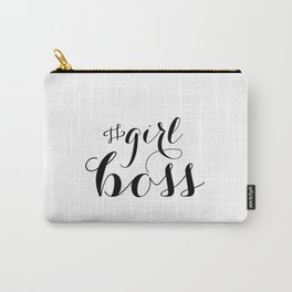 Decor Boss Gift Artist Gifts Typography Print Typography Wall Art  "Girl Boss" Funny Wall Art Print Carry-All Pouch