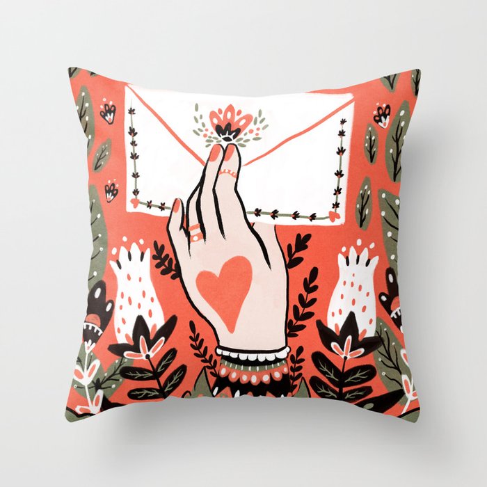 Love Letter Throw Pillow by angelarizza | Society6