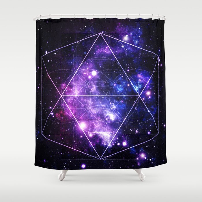 galaxy sacred geometry Shower Curtain