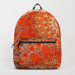 Detailed Orange Boho Mandala Backpack