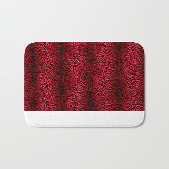 Red Leopard Pattern V1 Bath Mat
