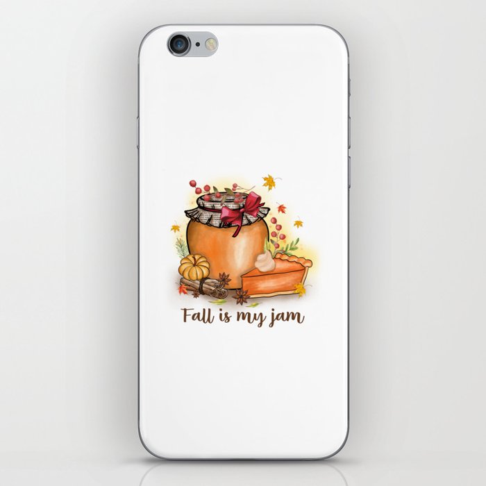 Fall is my jam pumpkin pie design iPhone Skin