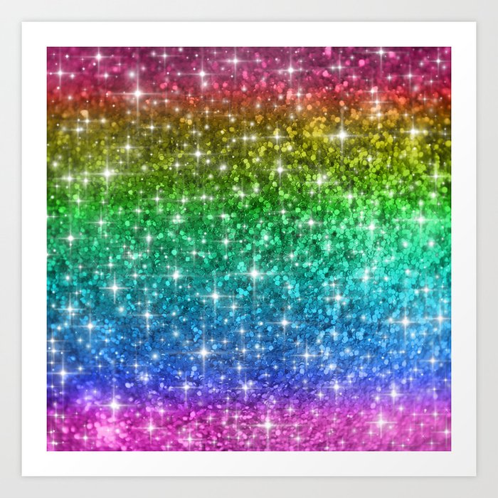 Rainbow Glitter Sparkles Art Print By Frostbytegraphics Society6