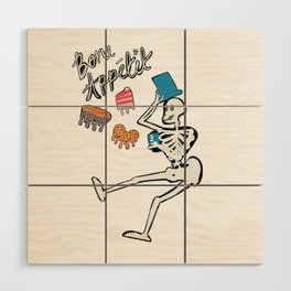 Skeleton Bone Appetit Wood Wall Art