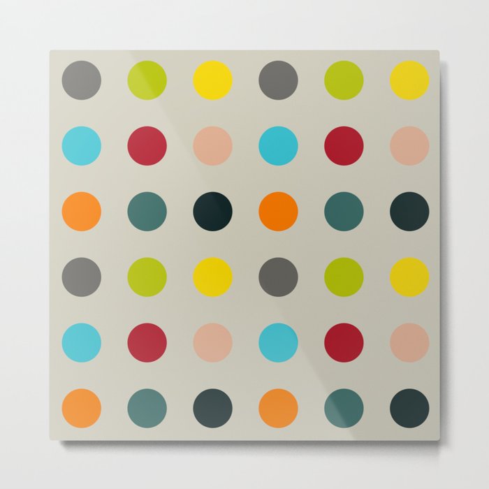 Pwyll - Colorful Abstract Dots on Beige Metal Print