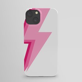Layered hot pink lightning bolt iPhone Case