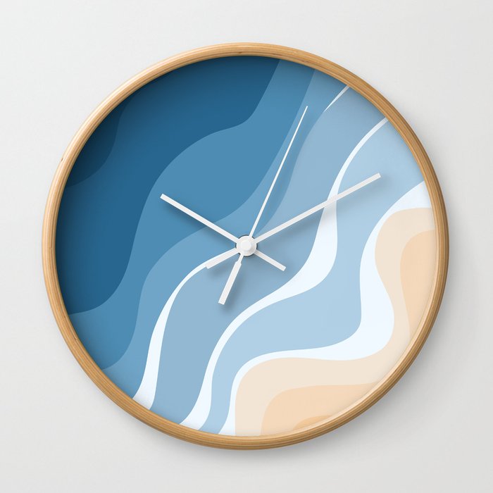 Abstract print sea and beach Wall Clock