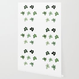 Sage Green Daisy Flowers Wallpaper