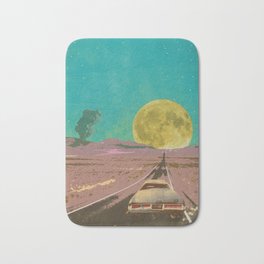 EVENING EXPLOSION II Bath Mat | Evening, Night, Curated, Desert, Surreal, Saturation, Car, Road, Stars, Painting 
