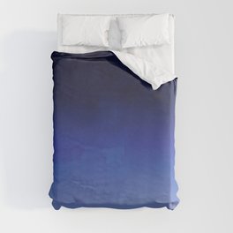 Modern navy blue watercolor ombre gradient fade Duvet Cover